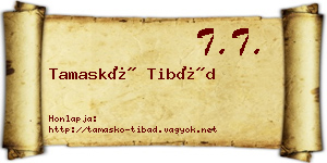 Tamaskó Tibád névjegykártya